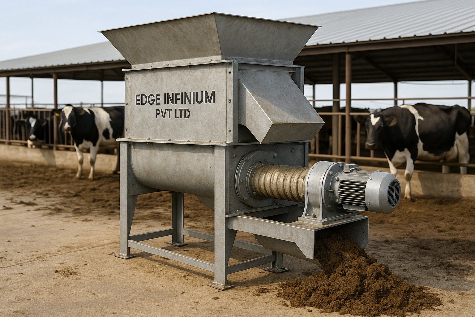 Cow dung processing machines